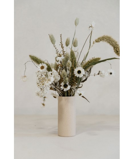 Pot de fleurs avec soucoupe - Blanc/moucheté - Home All