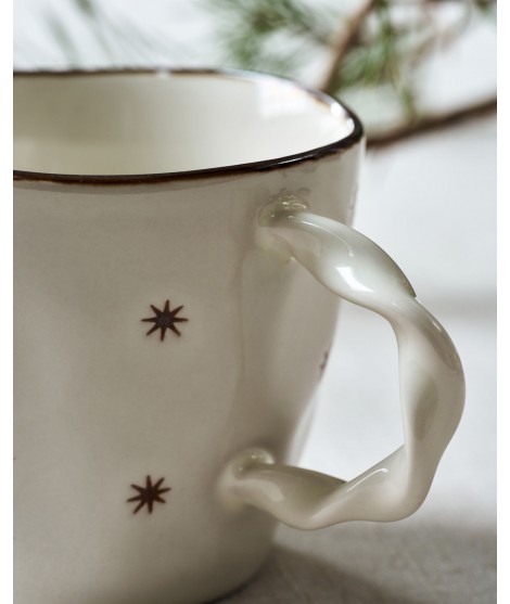 Mug artisanal blanc avec anse - Obstinnée - Créations en céramique